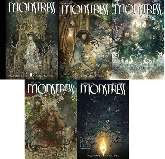 Marjorie Liu Monstress Series 5 book collection set Vol 1- 5 (Awakening, The Blood, Monstress, Monstress, The Choosen, Warchild)