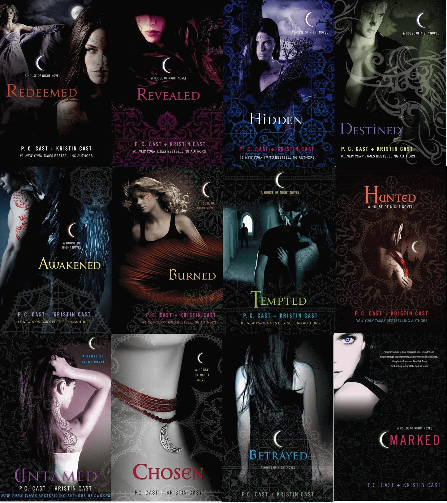 The House of Night Full Series: Books 1-12 by P. C. Cast Kristen Cast (Marked,Betrayed ,Chosen, Hunted , Tempted, Burned, Awakened, Destined, Hidden,Redeemed,Revealed)